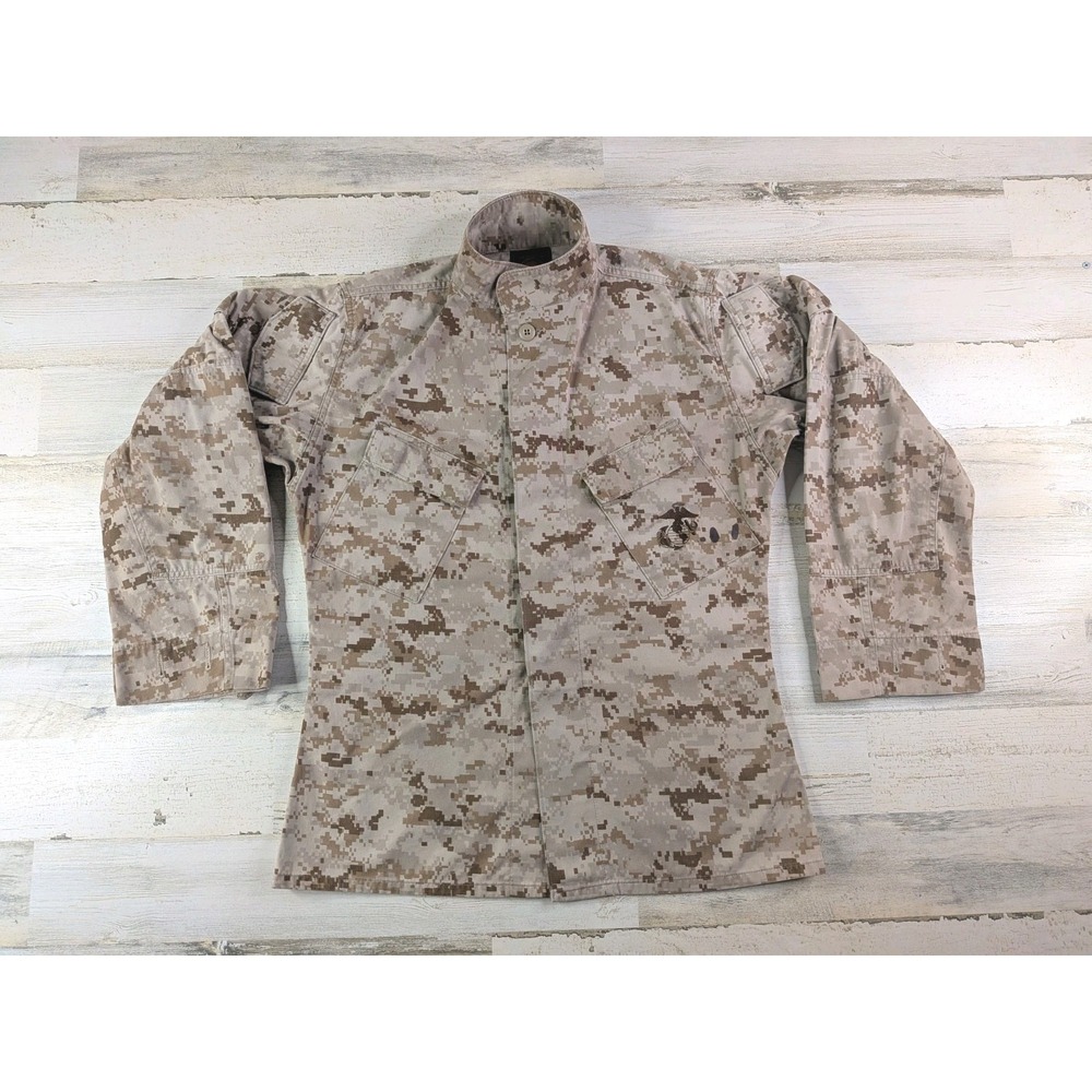 USMC Blouse Top Shirt Mens Small Regular Desert Camo Marpat MCCUU Hole*